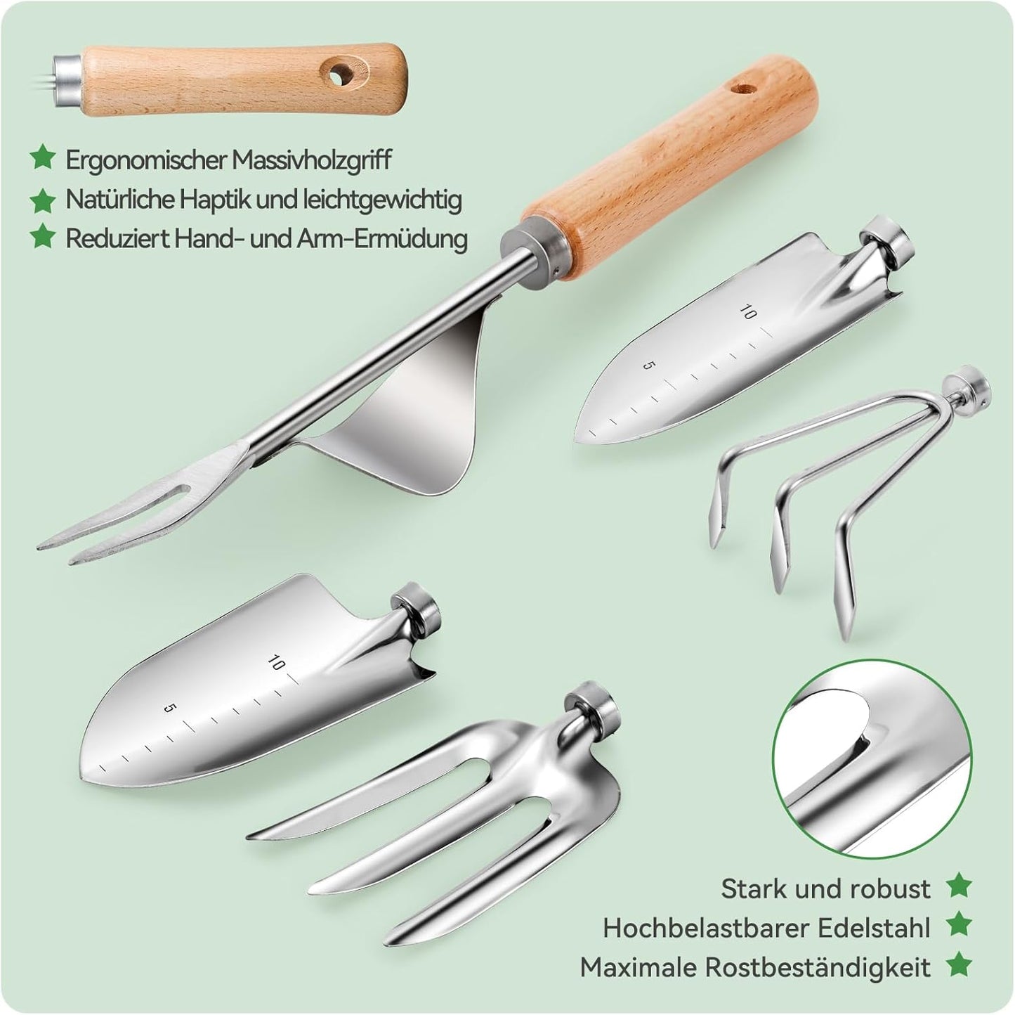 9 Pieces Garden Tool with Garden Tools Organiser Handbag