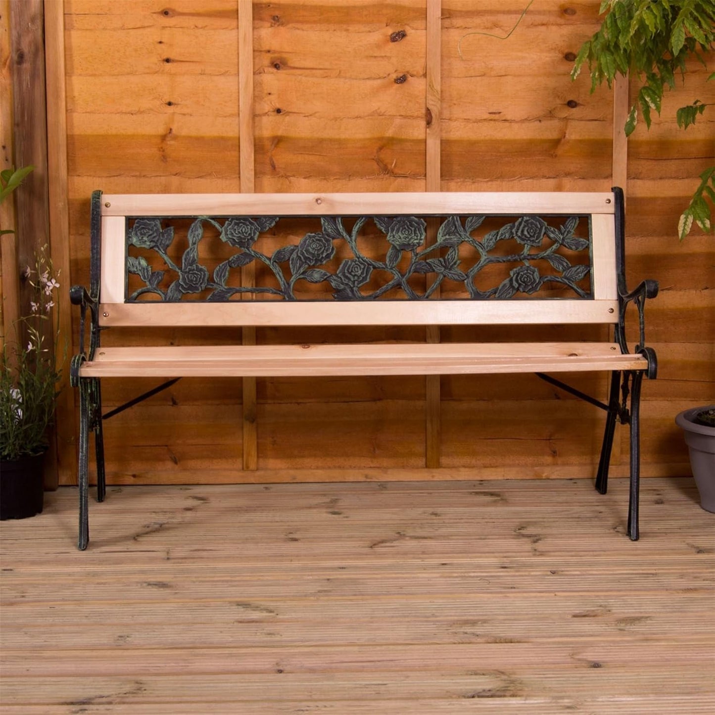 Garden Bench, Rose Style Design 3 Seater