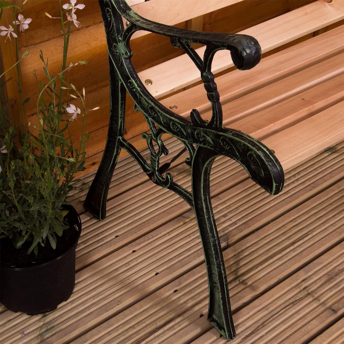 Garden Bench, Rose Style Design 3 Seater