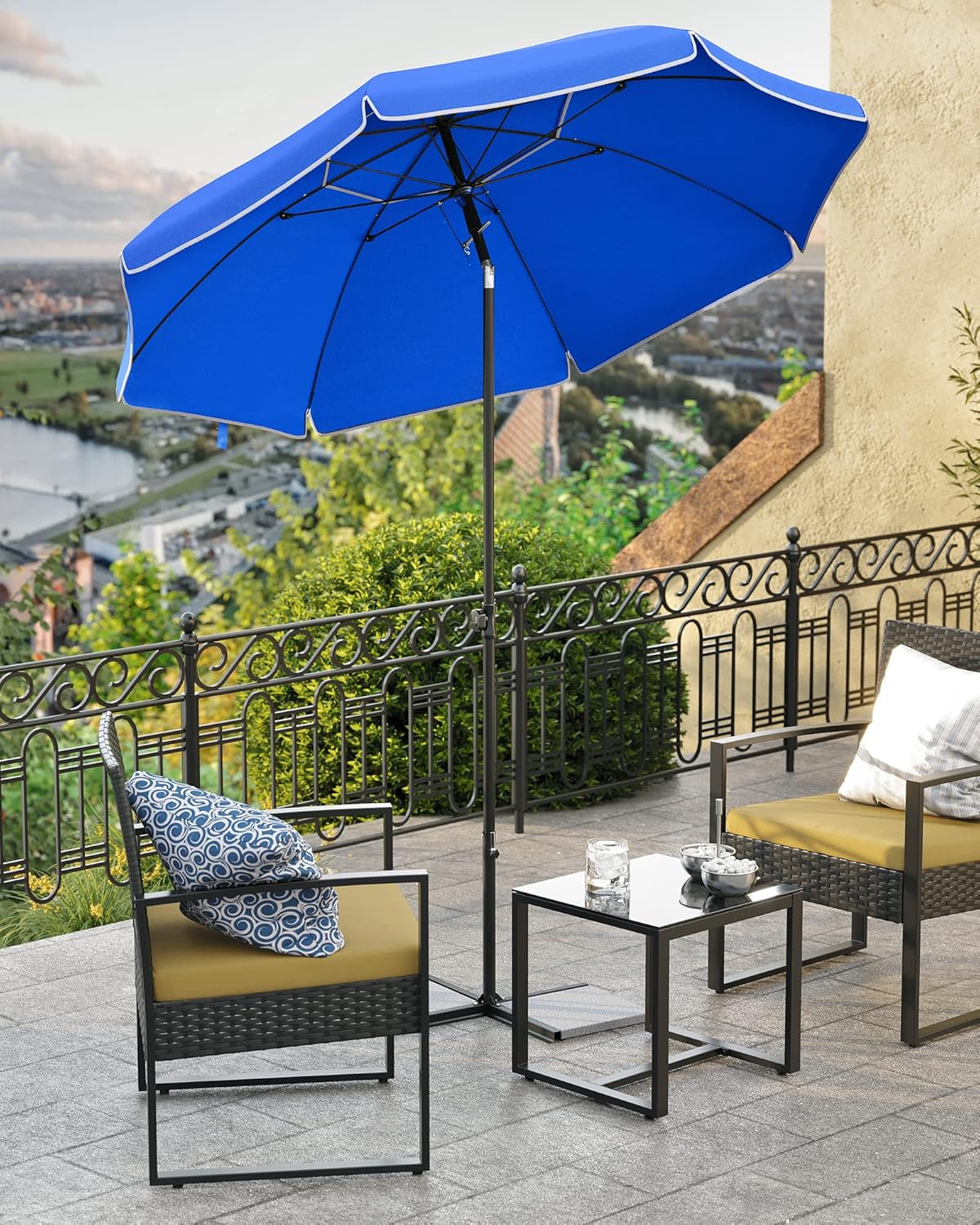 Beach/Garden Parasol 160 cm, Blue